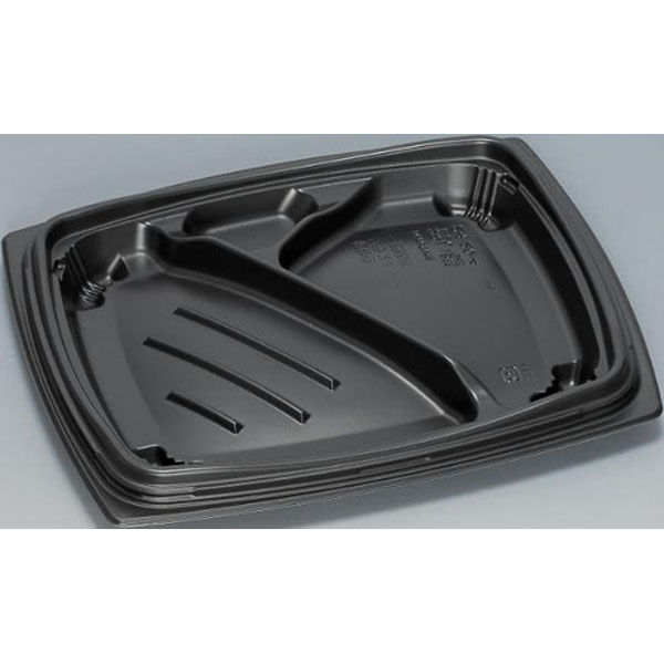 福助工業 弁当容器 祝い膳24-20-4H 黒 00267575 1ケース(600個(50個×12))（直送品）