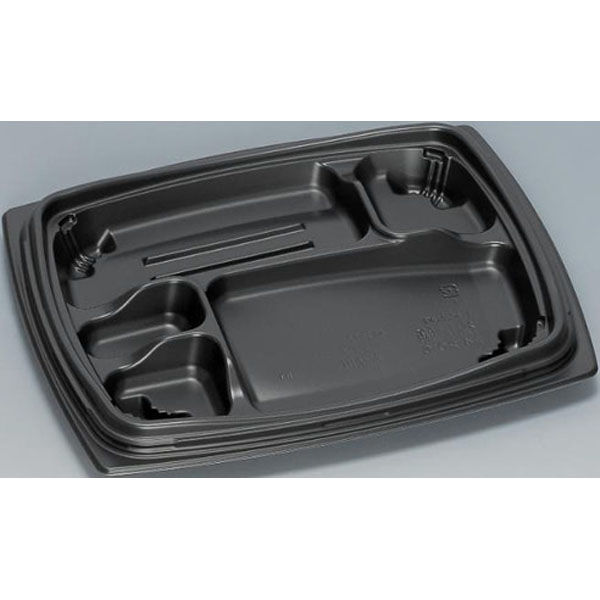 福助工業 弁当容器 祝い膳24-20-6H 黒 00267576 1ケース(600個(50個×12))（直送品）