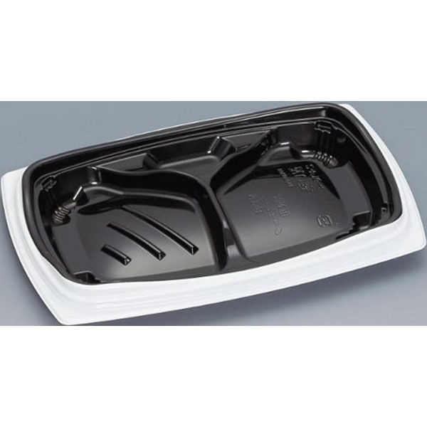 福助工業 弁当容器 祝い膳24-16-4H 白内黒 00267578 1ケース(900個(50個×18))（直送品）