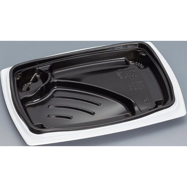 福助工業 弁当容器 祝い膳24-18-3H 白内黒 00267581 1ケース(800個(50個×16))（直送品）