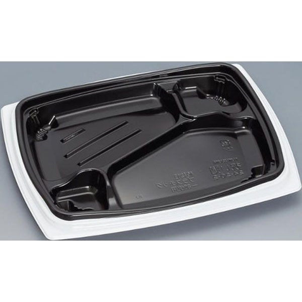 福助工業 弁当容器 祝い膳24-20-2H 白内黒 00267584 1ケース(600個(50個×12))（直送品）