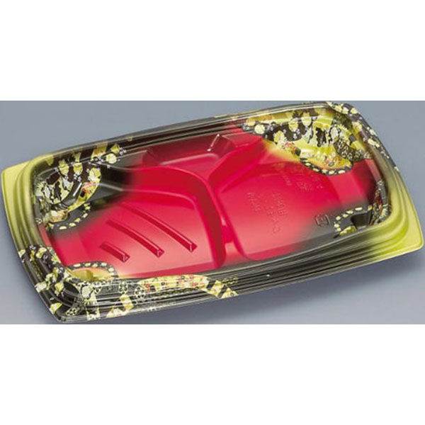 福助工業 弁当容器 祝い膳24-16-4H 小町内赤 00267615 1ケース(900個(50個×18))（直送品）