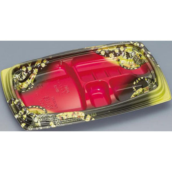 福助工業 弁当容器 祝い膳24-16-1H 小町内赤 00267614 1ケース(900個(50個×18))（直送品）