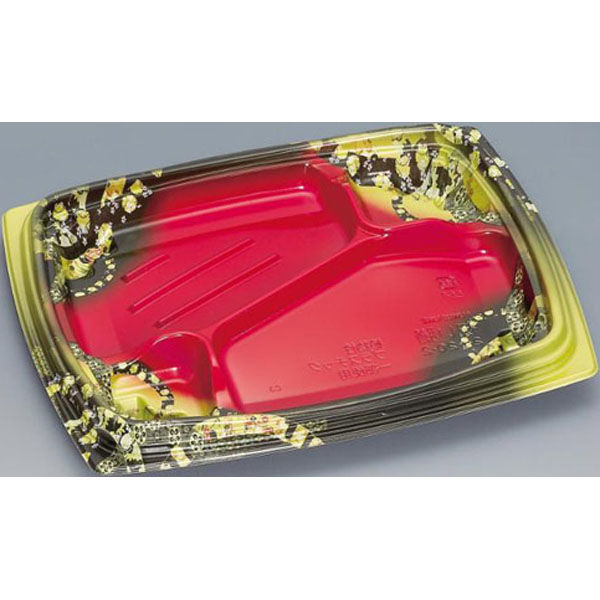 福助工業 弁当容器 祝い膳24-20-2H 小町内赤 00267621 1ケース(600個(50個×12))（直送品）