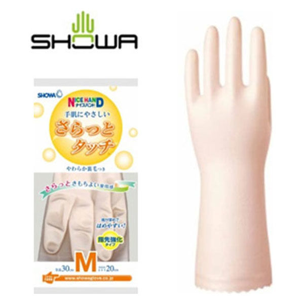 ショーワグローブ ゴム手袋 ナイスハンドさらっとタッチ L・パールグリーン 00460638 1ケース(120個(1個×120))（直送品）