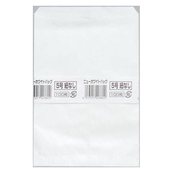 福助工業 惣菜向け平袋 ニューホワイトパック 5号 紐なし 00528539 1ケース(8000個(500個×16))（直送品）