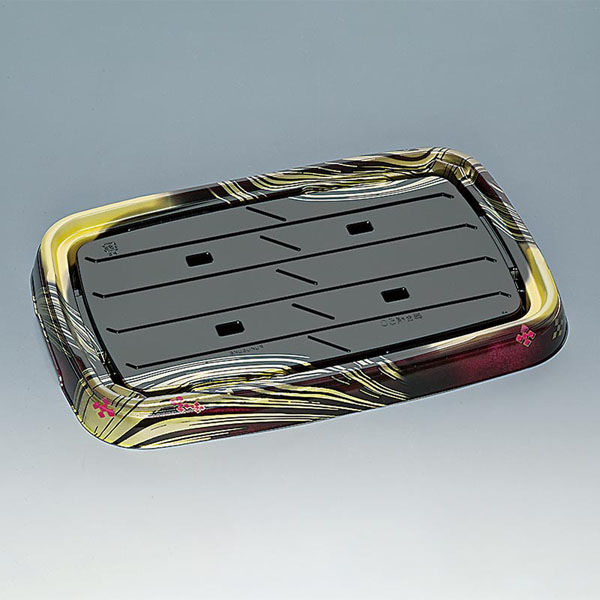 福助工業 寿司桶 舞台桶50H うるし 00600386 1ケース(60個(10個×6))（直送品）