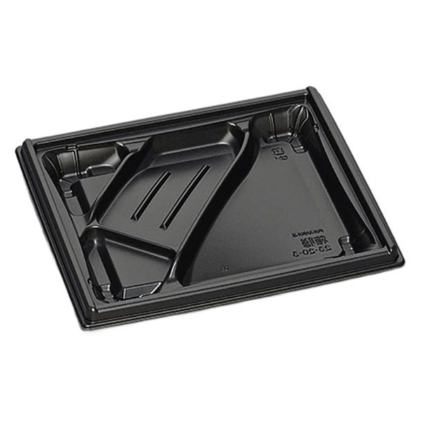 福助工業 弁当容器 箱膳23-20-3H 黒 00603178 1ケース(600個(50個×12))（直送品）