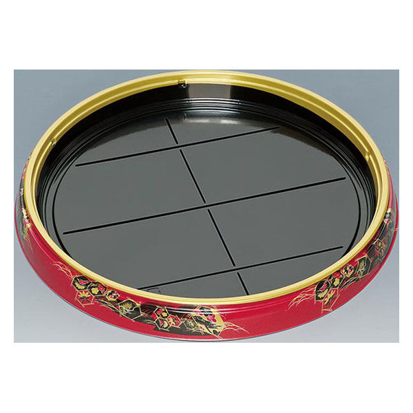 福助工業 寿司桶 新丸桶40H 橋華朱 00627389 1ケース(100個(10個×10))（直送品）