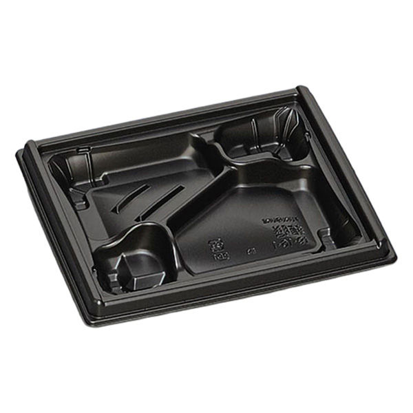 福助工業 弁当容器 箱膳19-16-1H 黒 00645422 1ケース(900個(50個×18))（直送品）