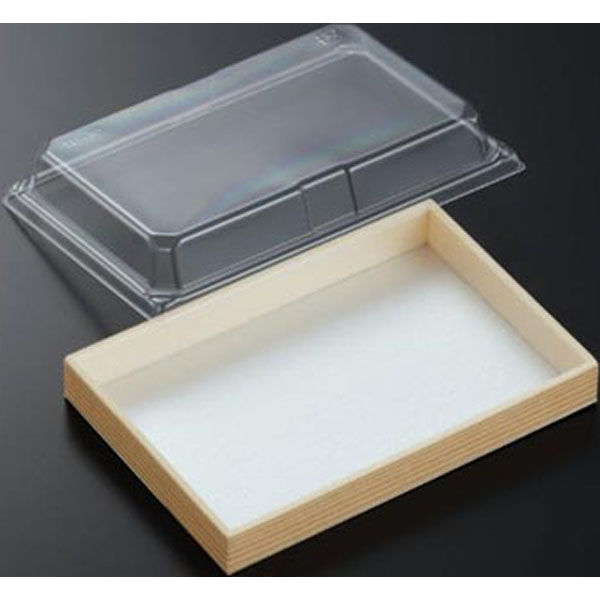 中央化学 折箱 AWL-10 関東杉 透明高蓋付 00661643 1ケース(600個(40個×15))（直送品）