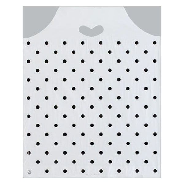 福助工業 ポリ手提袋 ハートバッグ 水玉 中 00661674 1ケース(1000個(100個×10))（直送品）