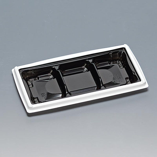 福助工業 弁当容器 箱膳25-13-1H 白内黒 00669206 1ケース(900個(50個×18))（直送品）