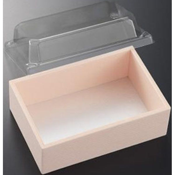 中央化学 折箱 AWD-128 薄桜 透明高蓋付 00691648 1ケース(200個(20個×10))（直送品）