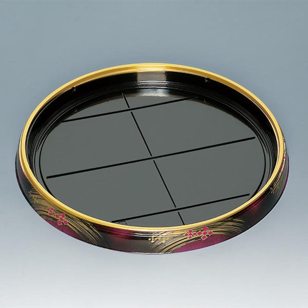 福助工業 寿司桶 新丸桶50H うるし 00697907 1ケース(60個(10個×6))（直送品）