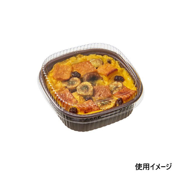 中央化学 軽食容器 BAKEQ 120角 350CC 茶 00704585 1ケース(1200個(100個×12))（直送品）