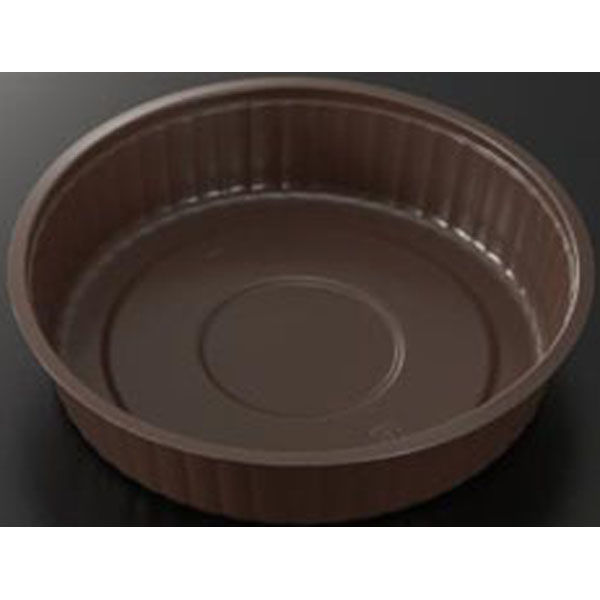 中央化学 軽食容器 BAKEQ 160φ 550cc 茶 00705387 1ケース(900個(100個×9))（直送品）