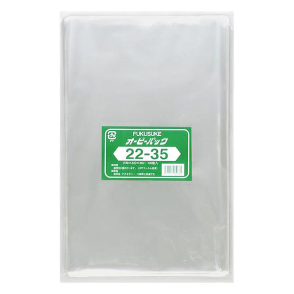 福助工業 テープ無 OPP袋 オーピーパックC No.22-35 100枚入 00736804 1ケース(30個(1個×30))（直送品）