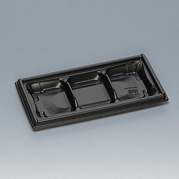 福助工業 弁当容器 箱膳25-13-1H 黒 00740118 1ケース(900個(50個×18))（直送品）
