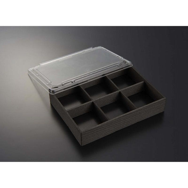 中央化学 折箱 匠御膳22-17H 黒木目(ボ)K 00760387 1ケース(120個(10個×12))（直送品）