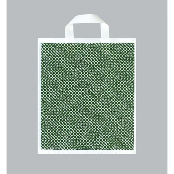 福助工業 ポリ手提袋 カルチャーバッグ しぼり柄・草 小 00762539 1ケース(500個(20個×25))（直送品）