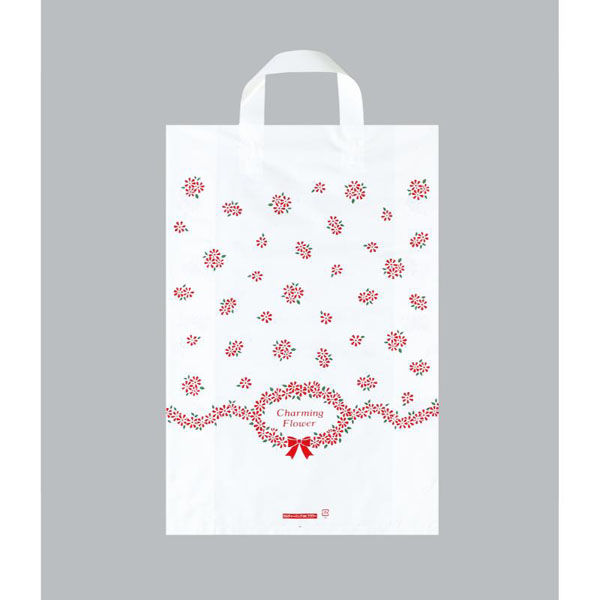 福助工業 ポリ手提袋 カルチャーバッグ フラワー 中 00762543 1ケース(500個(20個×25))（直送品）