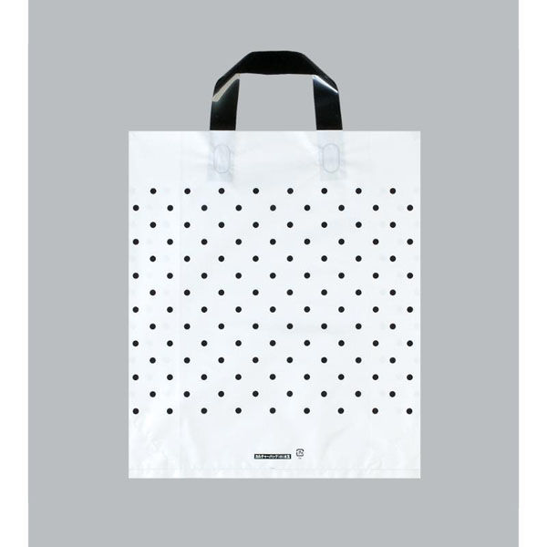 福助工業 ポリ手提袋 カルチャーバッグ 水玉(グレー) 小 00762546 1ケース(500個(20個×25))（直送品）