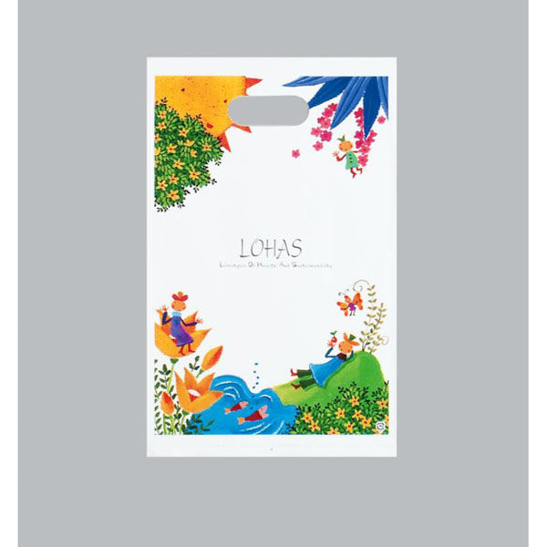 福助工業 ポリ手提袋 ニュー アームバッグ ロハス (SS) 00762569 1ケース(1200個(50個×24))（直送品）