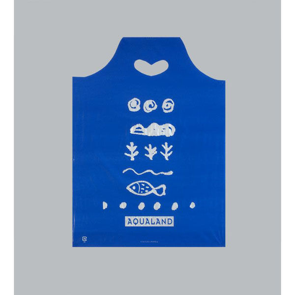 福助工業 ポリ手提袋 ハートバッグ アクアランド 紺 小 00762576 1ケース(1000個(100個×10))（直送品）