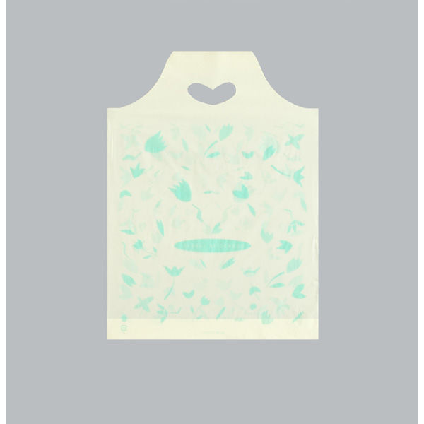 福助工業 ポリ手提袋 ハートバッグ フローラル 小 00762581 1ケース(1000個(100個×10))（直送品）