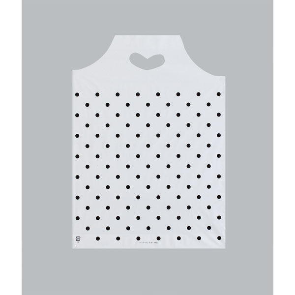福助工業 ポリ手提袋 ハートバッグ 水玉 小 00762583 1ケース(1000個(100個×10))（直送品）