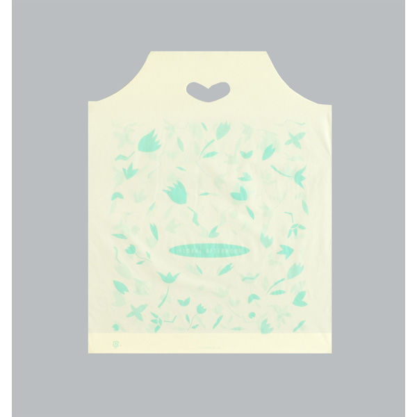 福助工業 ポリ手提袋 ハートバッグ フローラル 中 00762582 1ケース(1000個(100個×10))（直送品）