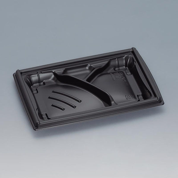福助工業 弁当容器 箱膳23-16-4H 黒 00762836 1ケース(800個(50個×16))（直送品）