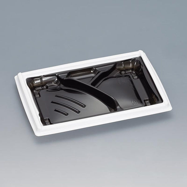 福助工業 弁当容器 箱膳23-16-4H 白内黒 00762839 1ケース(800個(50個×16))（直送品）