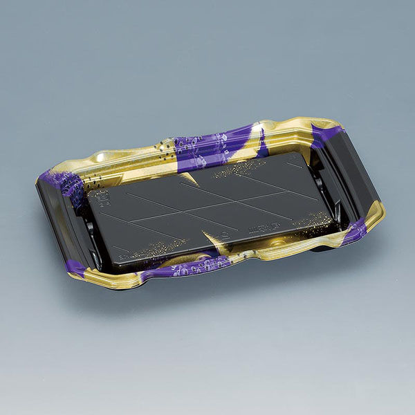 福助工業 寿司容器 旬海皿2-4H 月光紫 00762853 1ケース(400個(50個×8))（直送品）