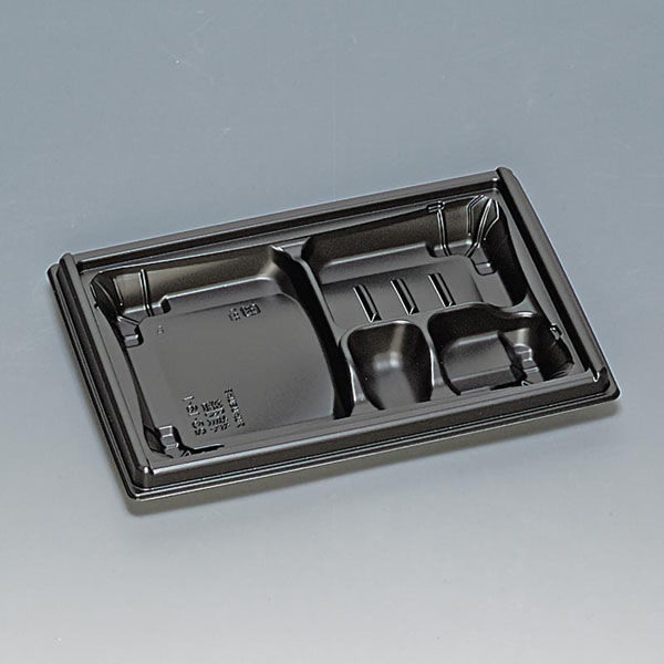 福助工業 弁当容器 箱膳23-16-1H 黒 00762882 1ケース(800個(50個×16))（直送品）