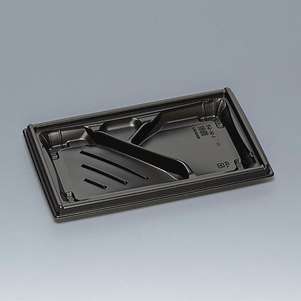 福助工業 弁当容器 箱膳26-16-1H 黒 00762912 1ケース(600個(50個×12))（直送品）