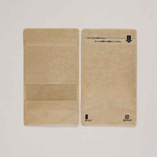 福助工業 スタンドチャック袋クラフトタイプ(窓付き)No.12-21 00766599 1ケース(1500個(50個×30))（直送品）