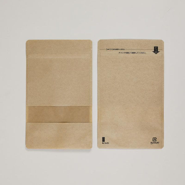 福助工業 スタンドチャック袋クラフトタイプ(窓付き)No.14-23 00766600 1ケース(1200個(50個×24))（直送品）