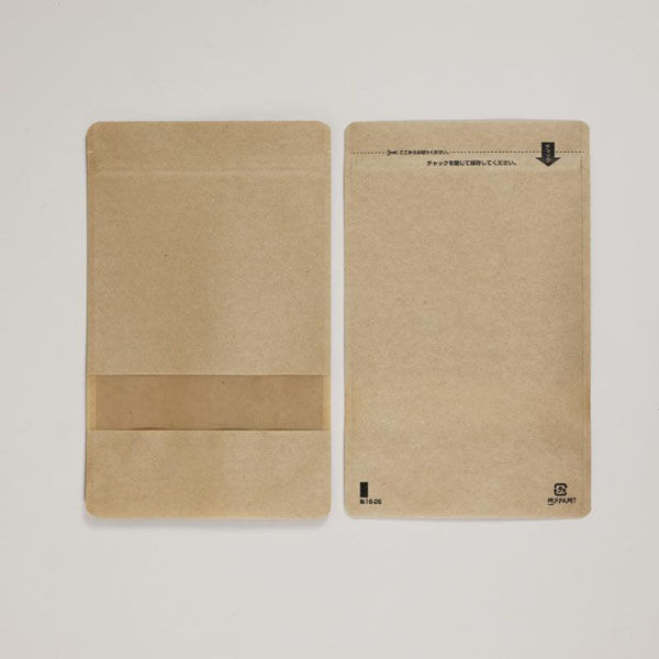 福助工業 スタンドチャック袋クラフトタイプ(窓付き)No.16-26 00766601 1ケース(800個(50個×16))（直送品）