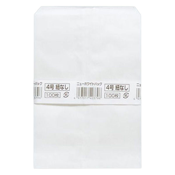福助工業 惣菜向け平袋 ニューホワイトパック 4号 紐なし 00769226 1ケース(6000個(500個×12))（直送品）