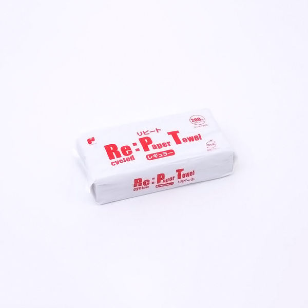 藤本商会本店 衛生資材 再生紙 リピート ペーパータオル レギュラー 200 00782542 1ケース(40個(1個×40))（直送品）