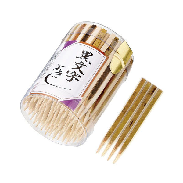 萬洋 爪楊枝 黒文字楊枝 6cm 140本入 00783016 1ケース(1個)（直送品）