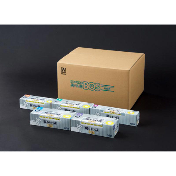 クリロン化成 箱入ゴミ袋 臭わない袋BOS L箱型 BOS-2145 90枚入 00791384 1ケース(30個(1個×30))（直送品）