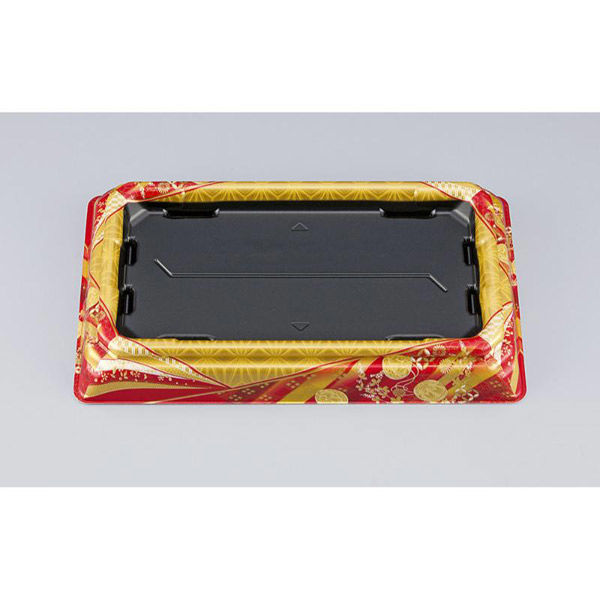 シーピー化成 寿司桶 SFNハカマ角桶25 京彩赤本体 031022500B385 1ケース(400個(50個×8))（直送品）