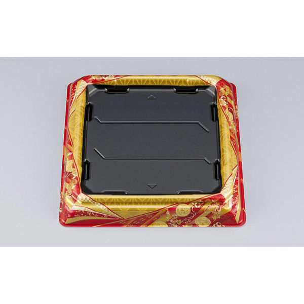 シーピー化成 寿司桶 SFNハカマ角桶34 京彩赤本体 031023400B385 1ケース(450個(50個×9))（直送品）