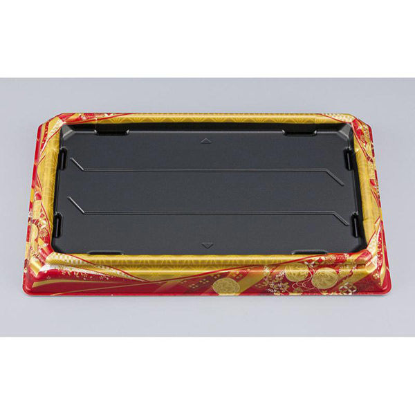 シーピー化成 寿司桶 SFNハカマ角桶37 京彩赤本体 031023700B385 1ケース(200個(10個×20))（直送品）