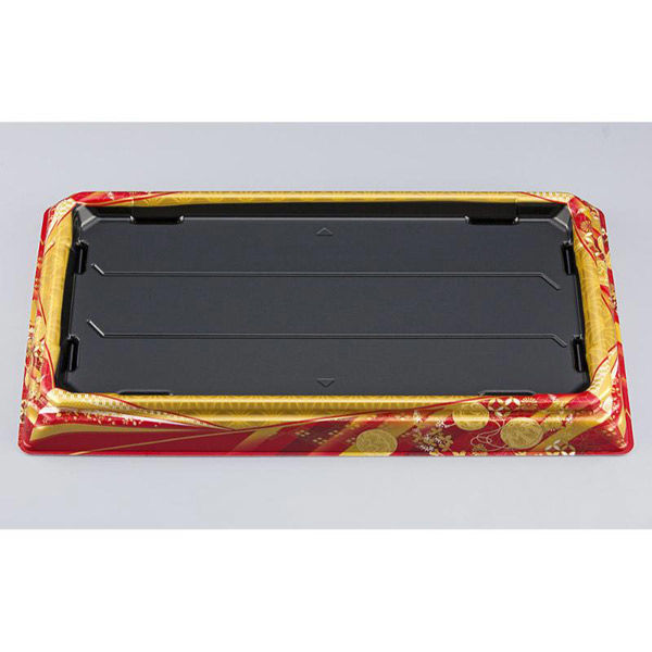 シーピー化成 寿司桶 SFNハカマ角桶38 京彩赤本体 031023800B385 1ケース(200個(10個×20))（直送品）