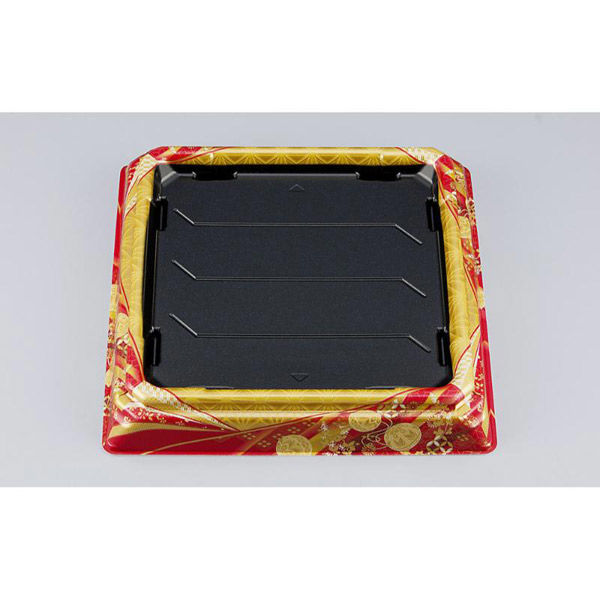 シーピー化成 寿司桶 SFNハカマ角桶44 京彩赤本体 031024400B385 1ケース(360個(30個×12))（直送品）