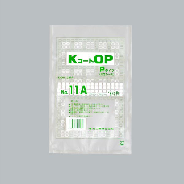 福助工業 真空袋 KコートOP Pタイプ No.11A 0716073 1ケース(2600個(100個×26))（直送品）